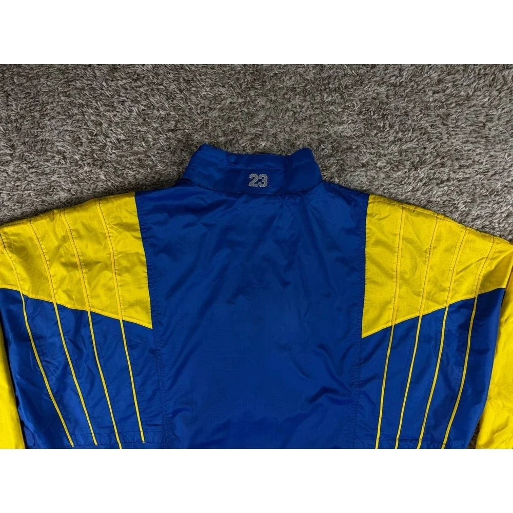 Nike Air Jordan Retro 5 Windbreaker Jacket Blue Yellow Men's 3XL 547683-474